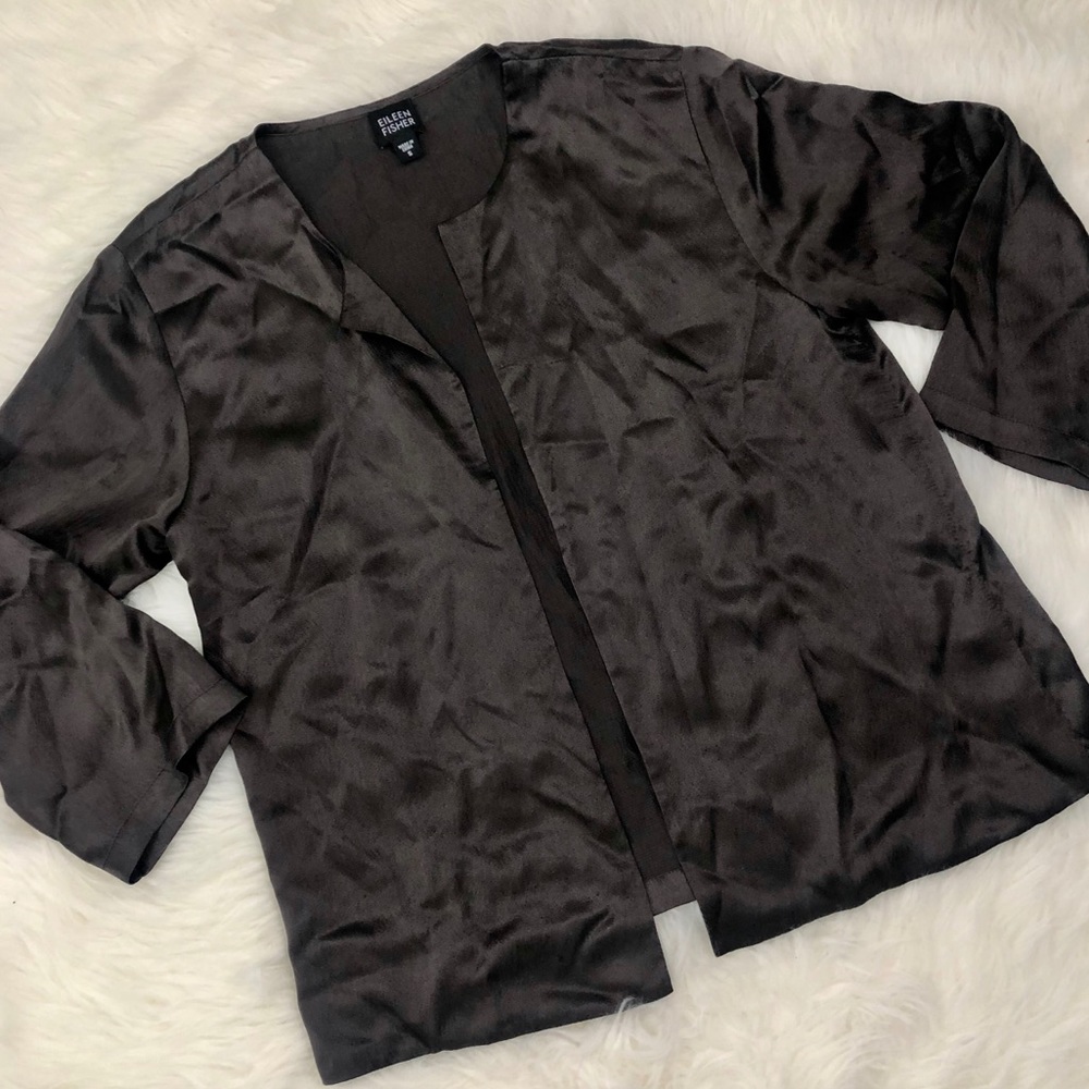 Eileen Fisher Silk Open Jacket Size Medium